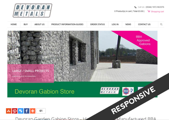 ecommerce website design for selling gabions